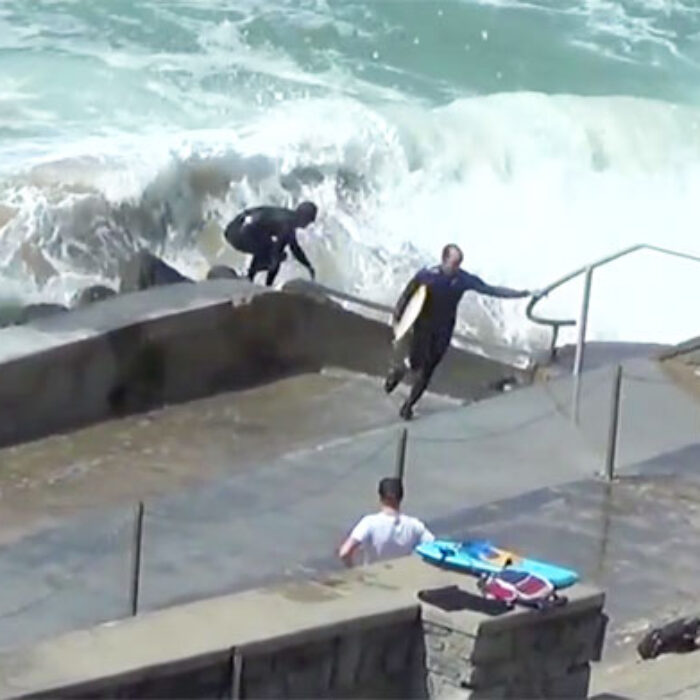 Surfer gets smoked in Biarritz