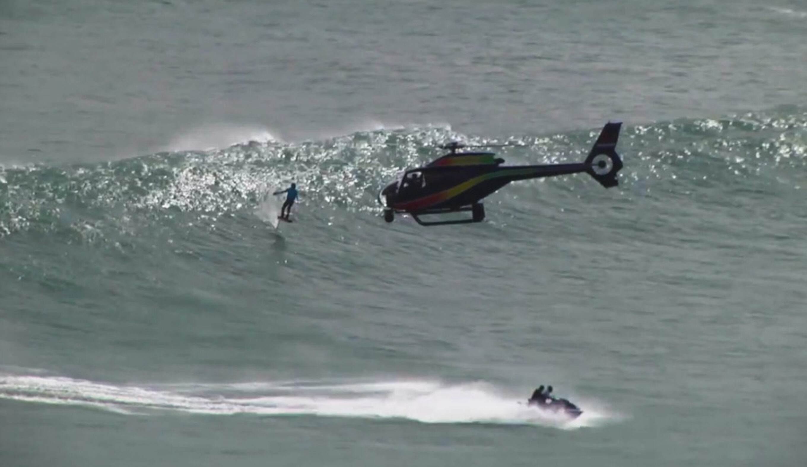 Mr. Laird Hamilton. Always doing something epic that requires a helicopter. Good on him!