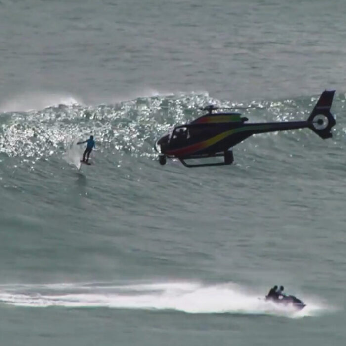 Mr. Laird Hamilton. Always doing something epic that requires a helicopter. Good on him!
