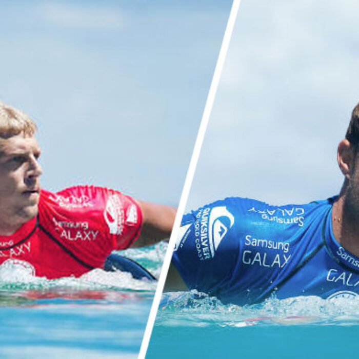 anning and Dane Reynolds are in the water now! Photo: WSL
