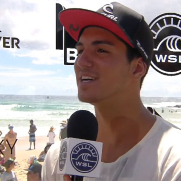 Gabriel Medina, upset on the world stage.