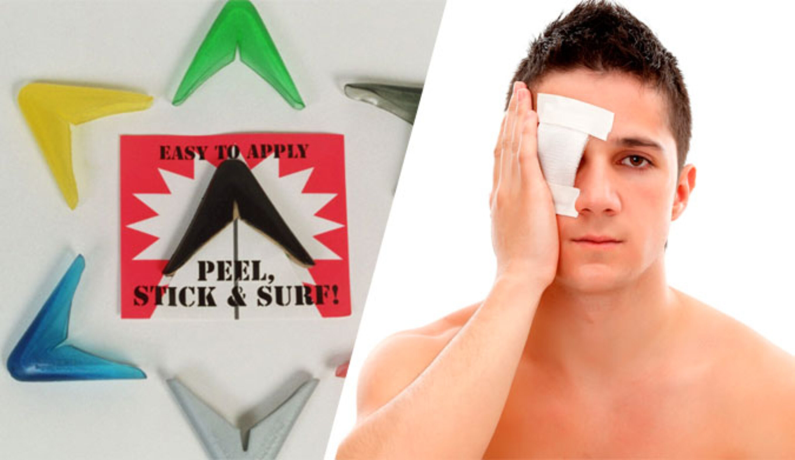 Losing and eye is a real life possibility every time you paddle out. Protect your yourself, others, and your surfboard by using a nose guard. Photo: Surf Co Hawaii / Shutterstock.com
