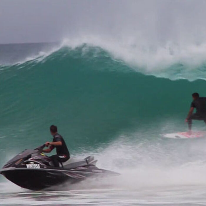 With the help of a ski and a weekend full of pumping waves, the fellas stepped off and stepped into a couple of insane ones.