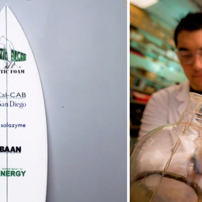 “In the future, we’re thinking about 100 percent of the surfboard being made that way—the fiberglass will come from renewable resources, the resin on the outside will come from a renewable resource.”