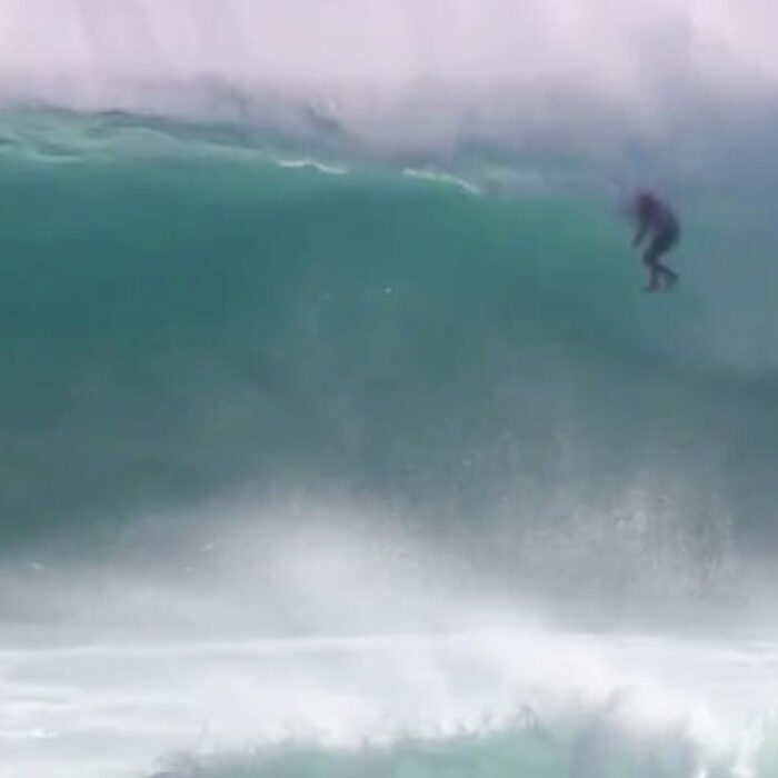 Kelly Slater pulled he pin, covered his vitals and took it on the chin, just like he's done a thousand times before... but it's rare to see it.