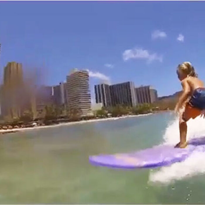 The 5-year-old son of Andy Irons is just that: a 5-year-old. He's skateboarding, surfing, and scuffing his knees. And that's the way it should be.