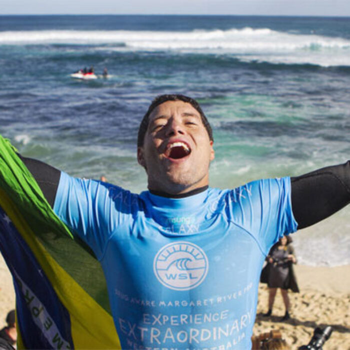 Current Jeep Ranking Leader, Adriano de Souza, will be looking to further his lead in front of his hometown crowd. Photo: WSL