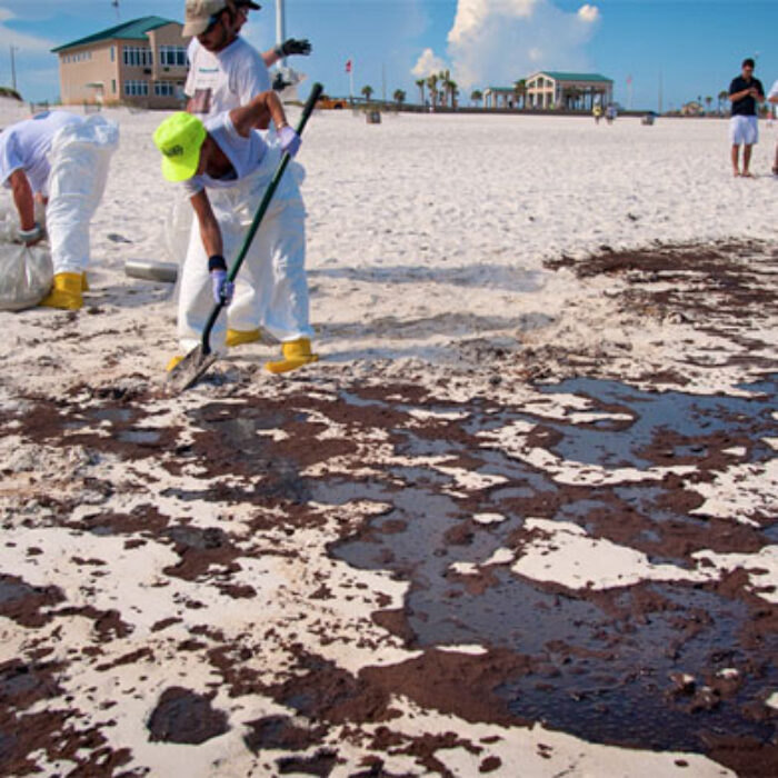 Cleanup from the Deepwater Horizon oil spill in the Gulf of Mexico in 2010. Photo: Florida Sea Grant