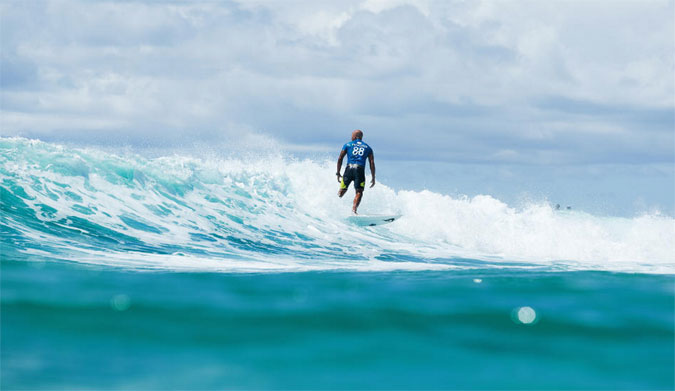Freddy P. not feelin the gutless surf on his backside. Photo: WSL