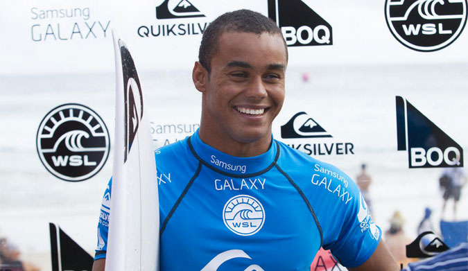 Wiggoly's happy with a 5th on the Goldie, but has yet to back it up. Photo: WSL / Kirstin scholtz