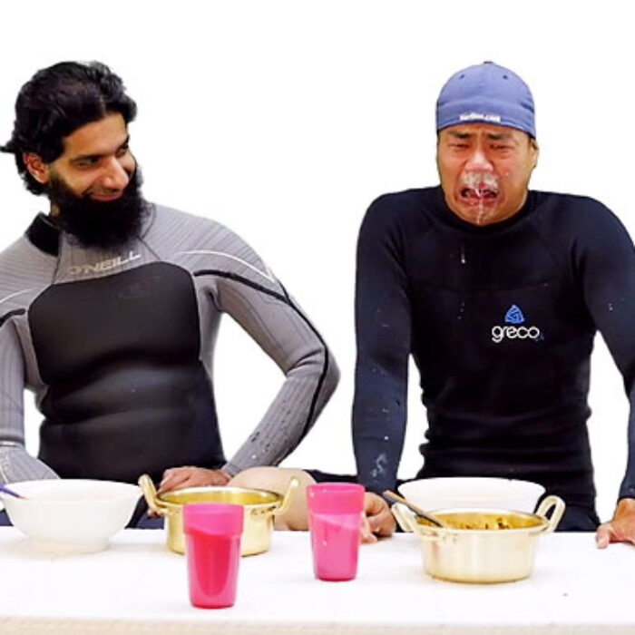 This time, it wasn't saltwater coming out of his nose. It was a mixture of spicy octopus, puke, and milk.