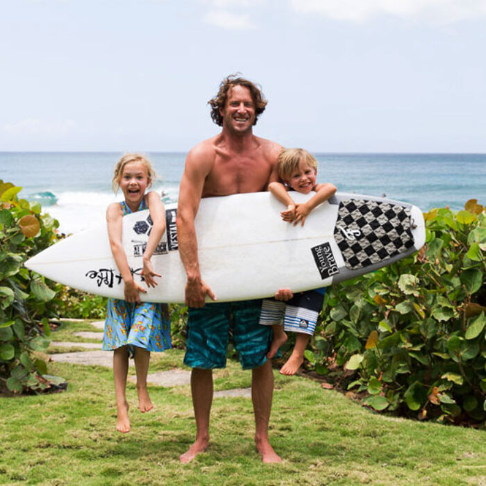 That's a good surf dad. Tim Curran done good! Photo: Doug Falter