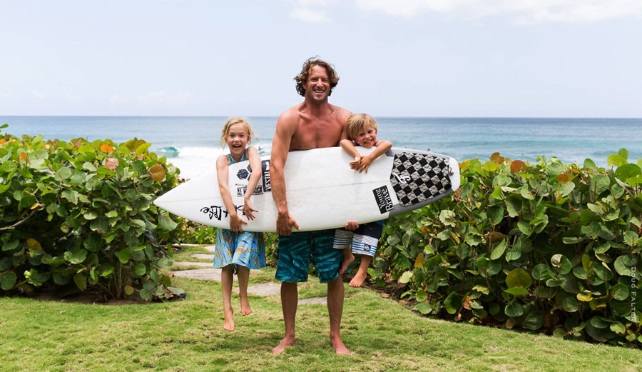 That's a good surf dad. Tim Curran done good! Photo: Doug Falter