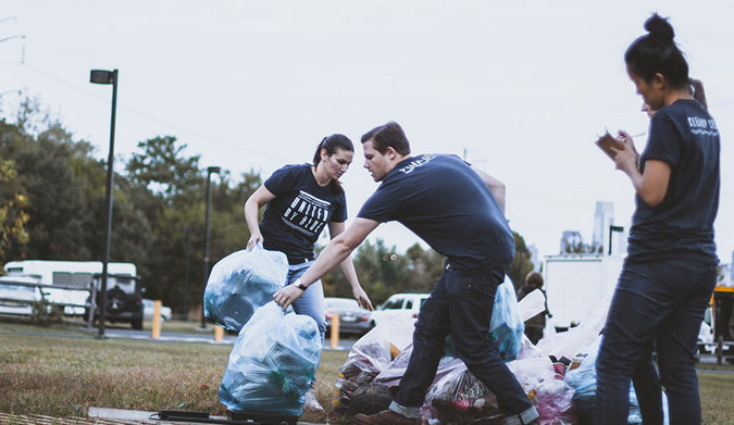 Taking trash and making nice clothes. United by Blue.