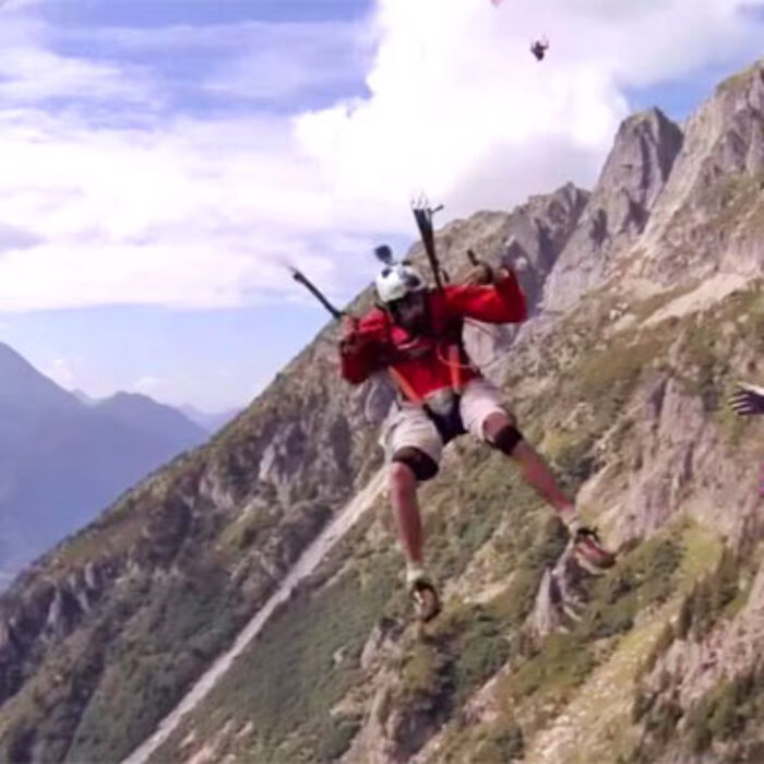 Paragliding into Moving CAble Car