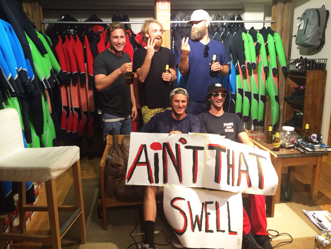 Jed Smith putting together some pirate radio! Me, one of the dudes from Waxhead, Chris Malloy, first row: Kyle Thiermann and Jed Smith.