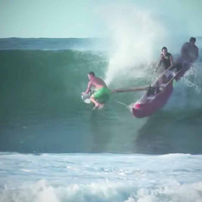 You know what else would be fun? Canoe surfing. Watch out, though... there's no leash on this one.