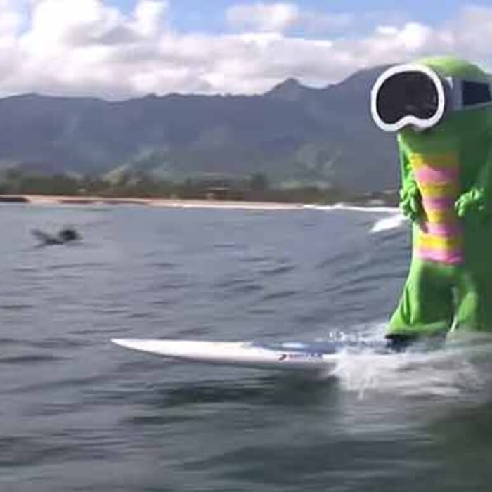 If you grew up in Japan, you know who Gachapin is. He's the Japanese counterpart to Barney, but that doesn't make this any weirder.