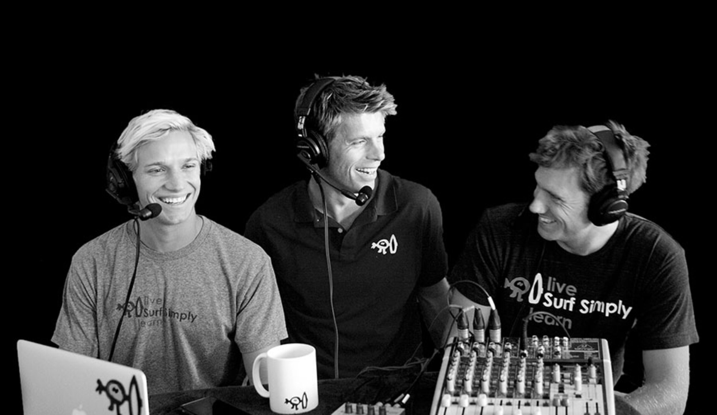 Ru Hill and the boys in studio for the Surf Simply podcast.