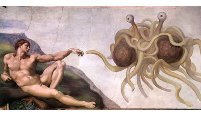Touched by His noodly appendage.