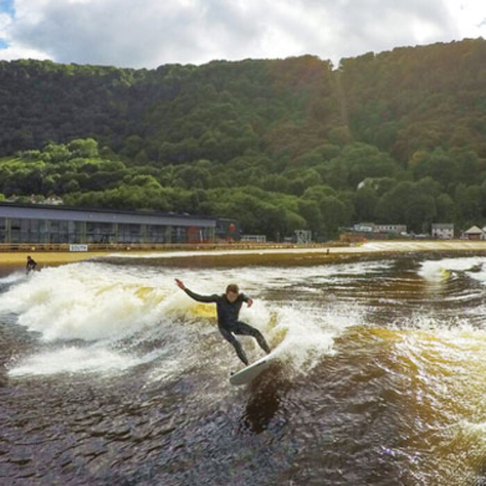 GoPro CEO, Nick Woodman, and Kalani Robb Shred Surf Snowdonia Wavegarden