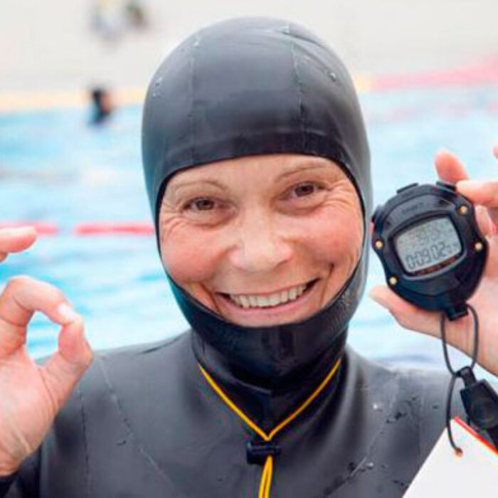 Natalia Molchanova after her world record breath hold.