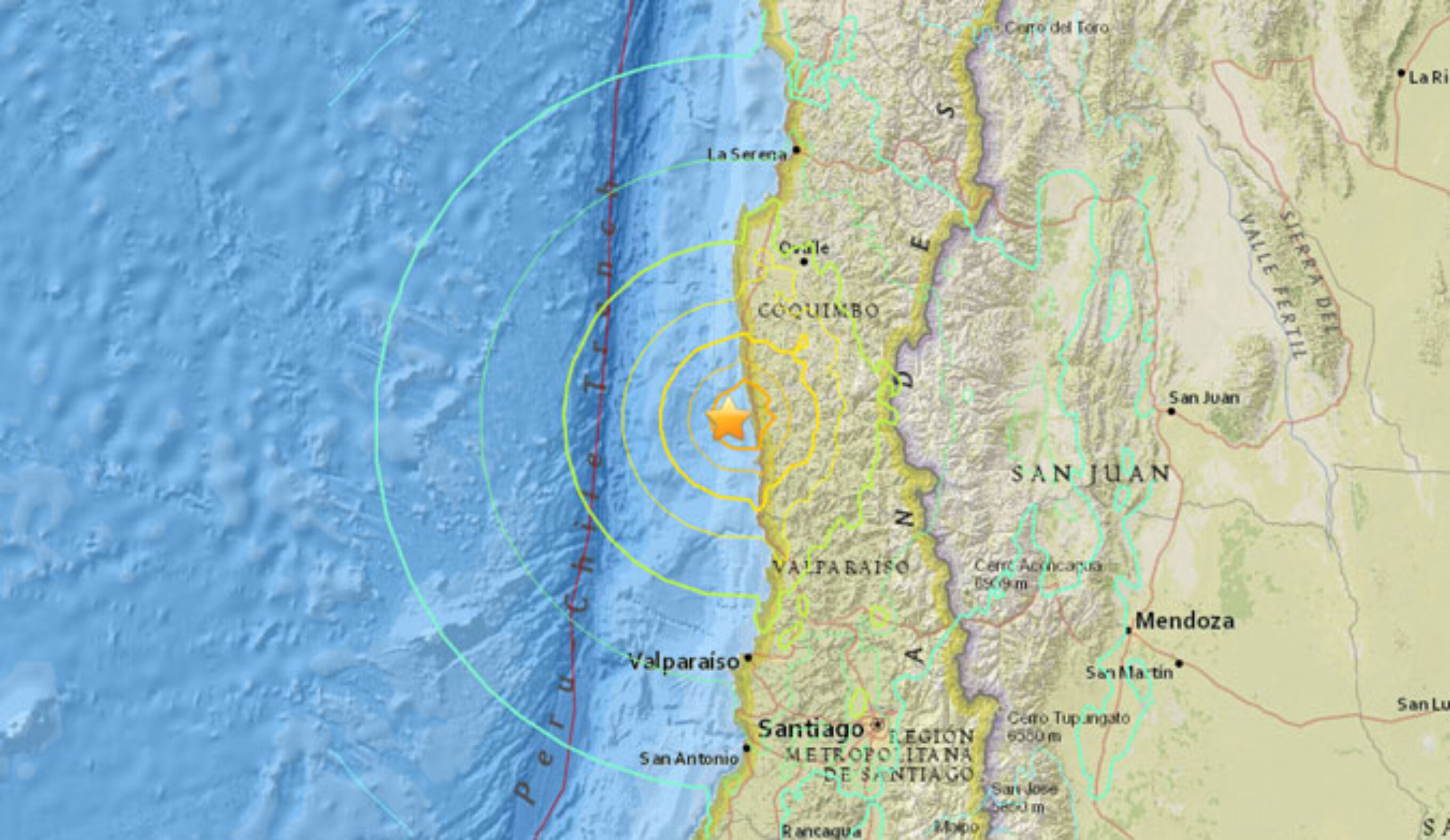 The site of the Chilean earthquake.