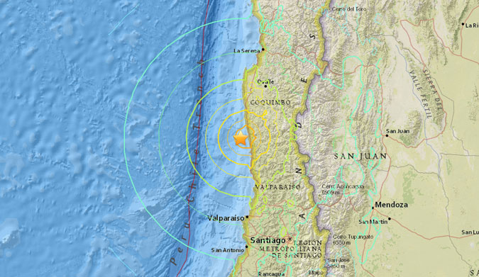 The site of the Chilean earthquake.