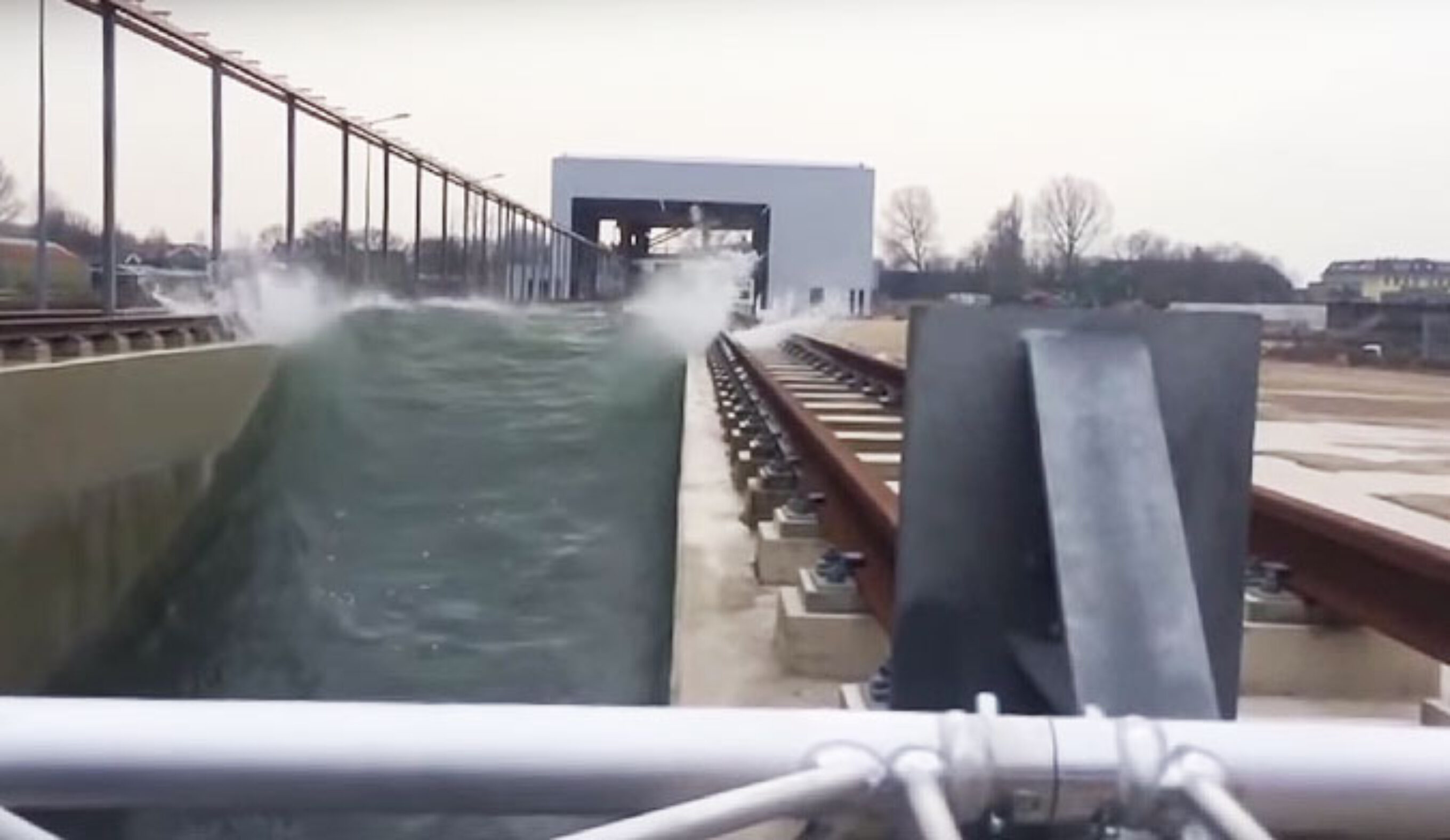 In a massive concrete tank called the Delta Flume, they created the world's biggest man-made wave–just over 5 meters, or 15 feet.