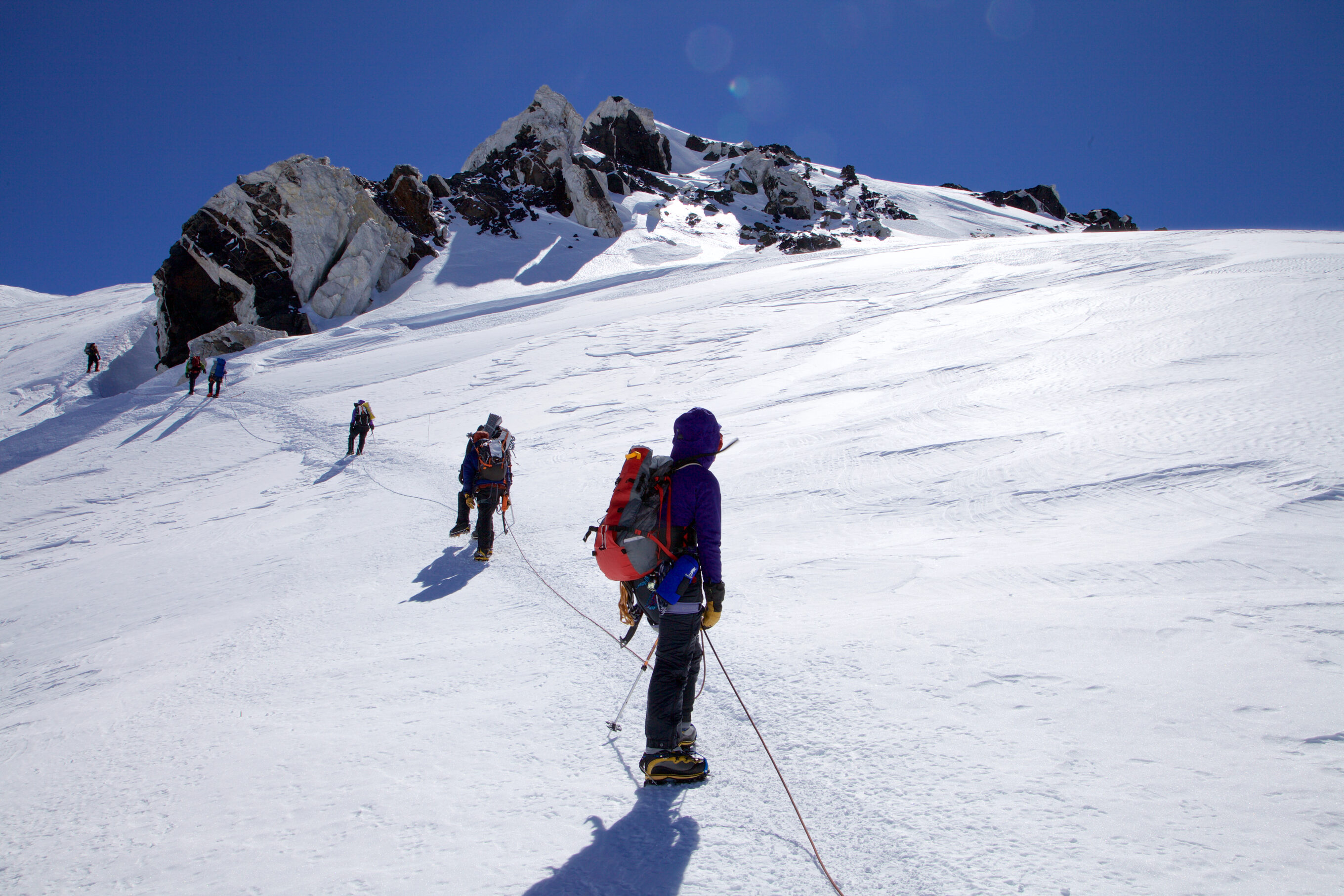 On our expedition on Denali, we collected snow samples from 17,000 feet for ASC. This data will feed into a research project investigating high-altitude glacial thinning.