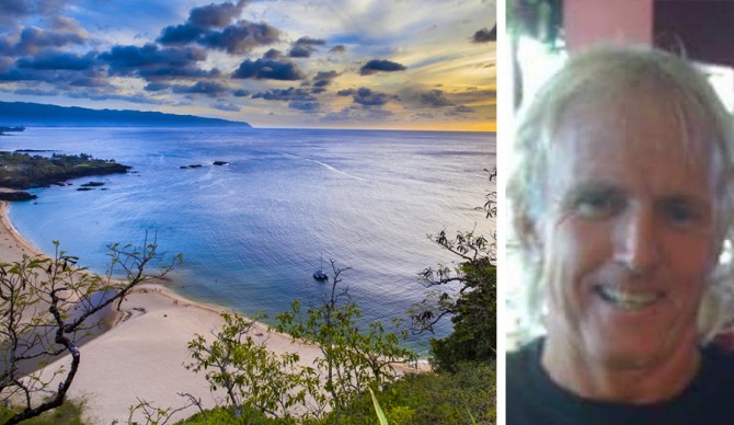 A current photo of surfer Alec Cooke is being shared by Honolulu PD as part of the search effort taking place near Waimea. Photo: Shutterstock/Honolulu Police