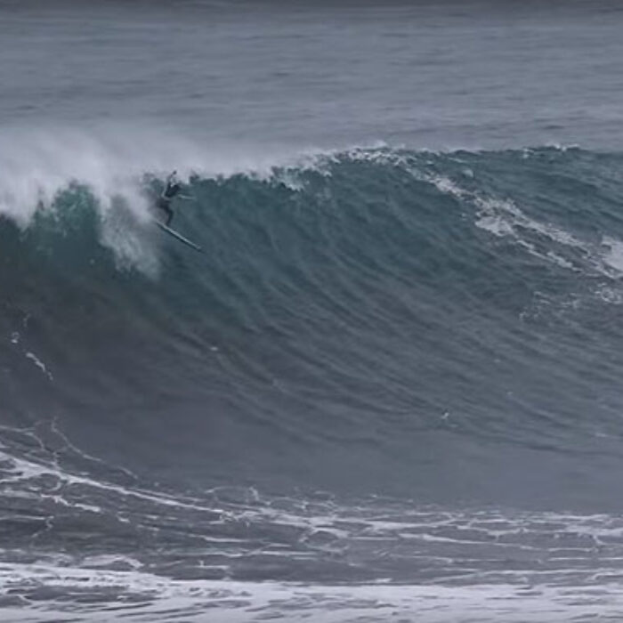 Maria found herself looking at the wave of the day–but she was just a little too deep.