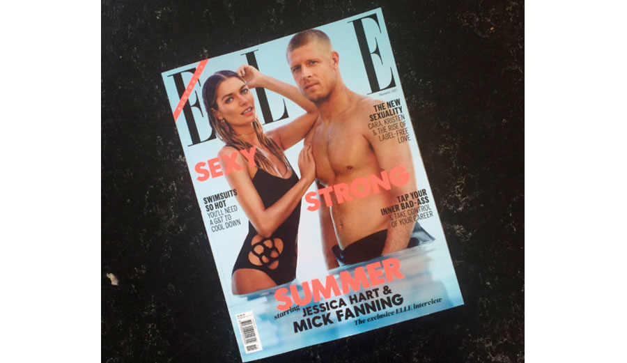 Mick Fanning lands the cover of Australian Elle. Photo Tracks Mag