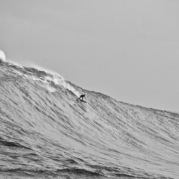 Dave Kalama dropping Laird Hamilton off at Jaws in the middle of the tow-revolution.