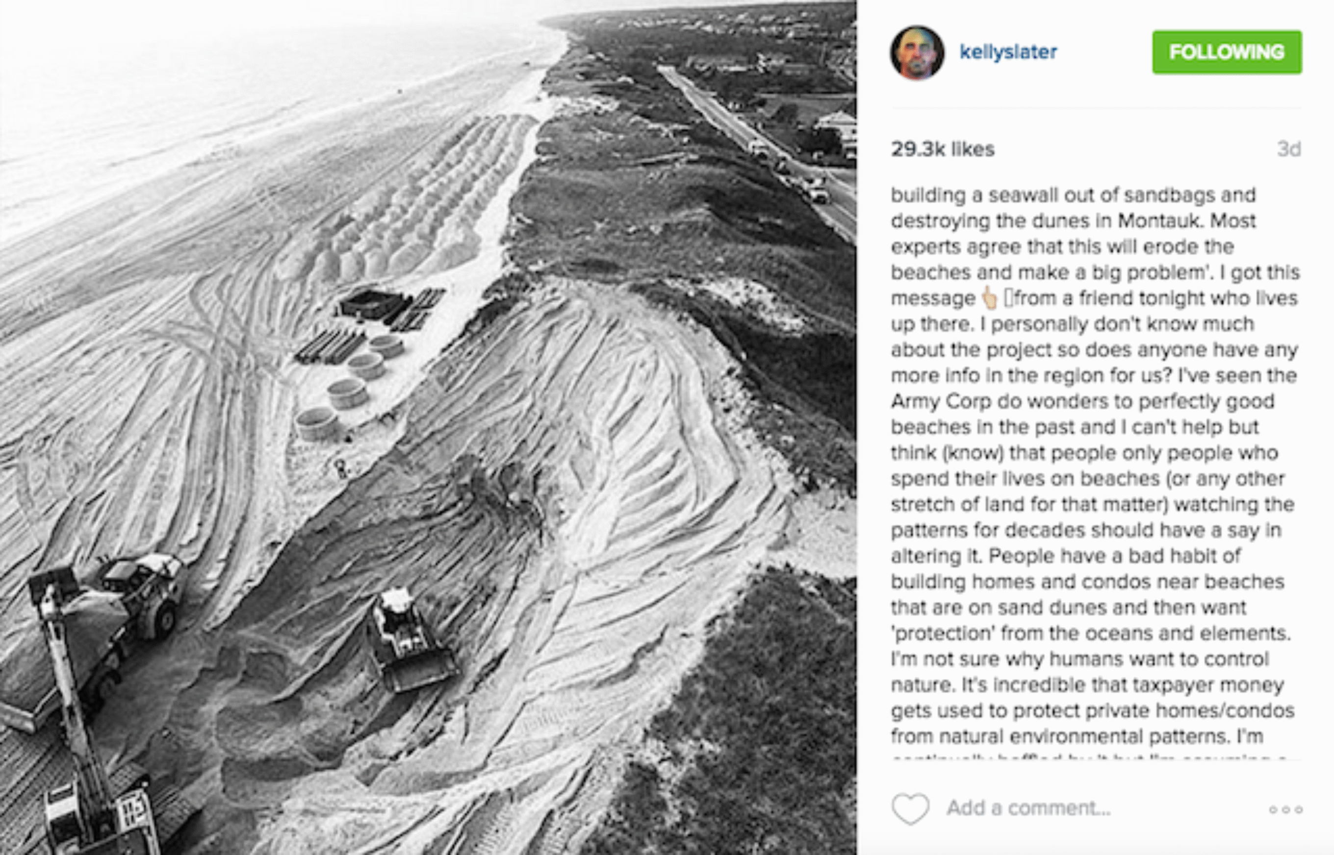 And Kelly Slater expressed his thoughts on the project as well. Via @KellySlater