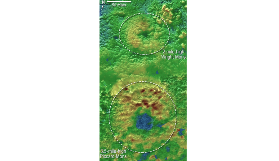 Turns out Pluto is home to some big ass cyrovolcanoes, which once barfed out liquid space slush. Photo: NASA