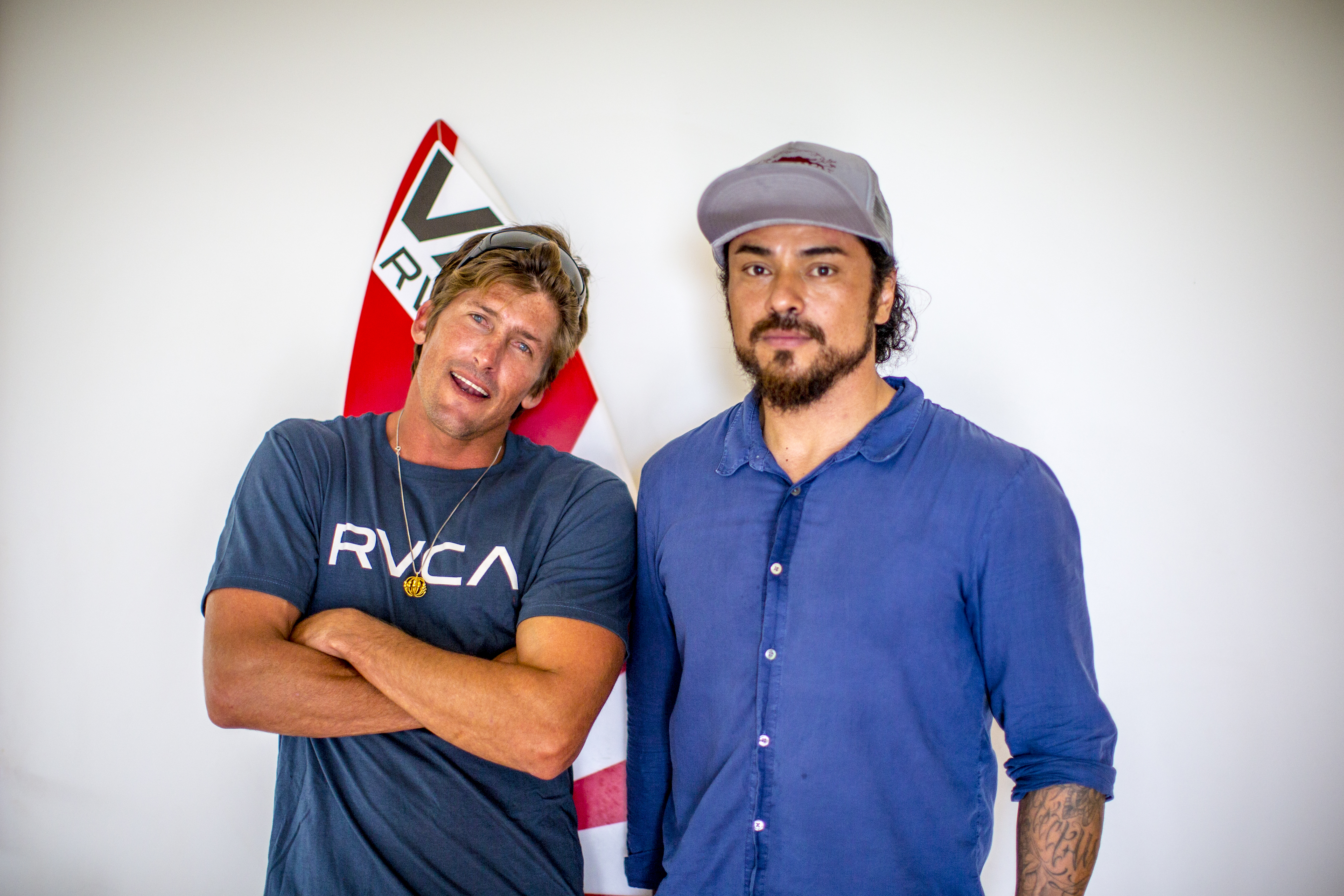 Bruce settling into his new home with RVCA founder Pat Tenore. Photo: RVCA / Zak Noyle
