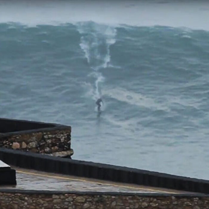 Early this month, Portugal's most famous wave lit up.