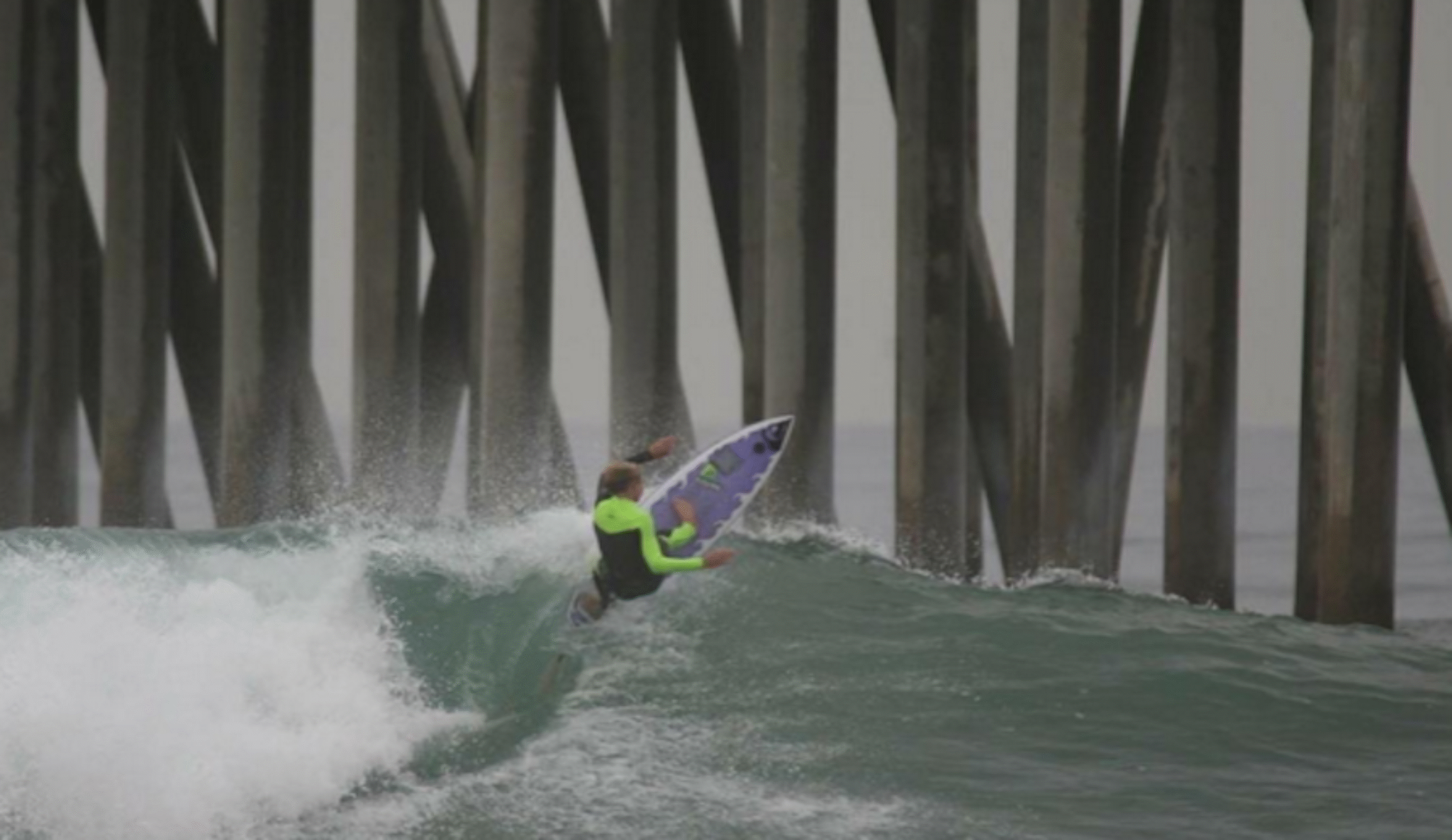 Huntington Beach's Griffin Foy is holding down the lead in the wave count category. Photo: @griffin_foy