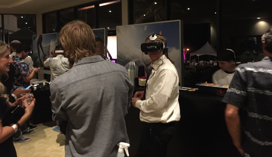 John Florence has had many a Teahupo'o barrel. But here is getting virtual reality tubed at Chopes.