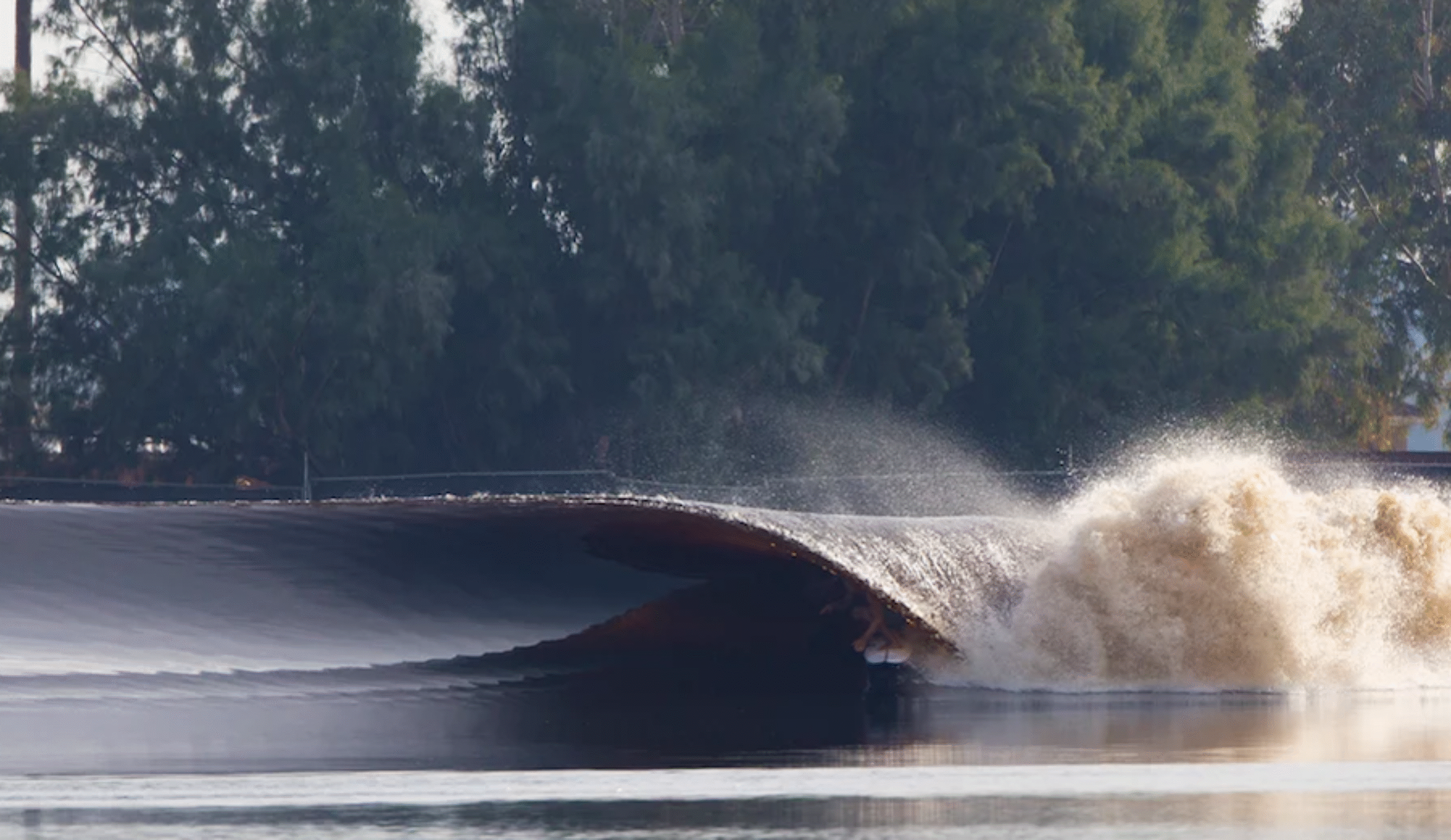 Not a drop of water out of place. Kelly Slater drives through perfection. Photo: Kelly Slater Wave Co