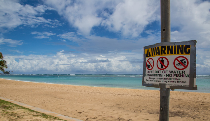 Oahu sewage spill, Ala Moana.