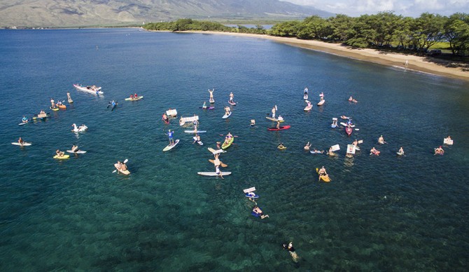 Maui's Paddle Out for Climate Change Awareness. Photo: Jake Cahill