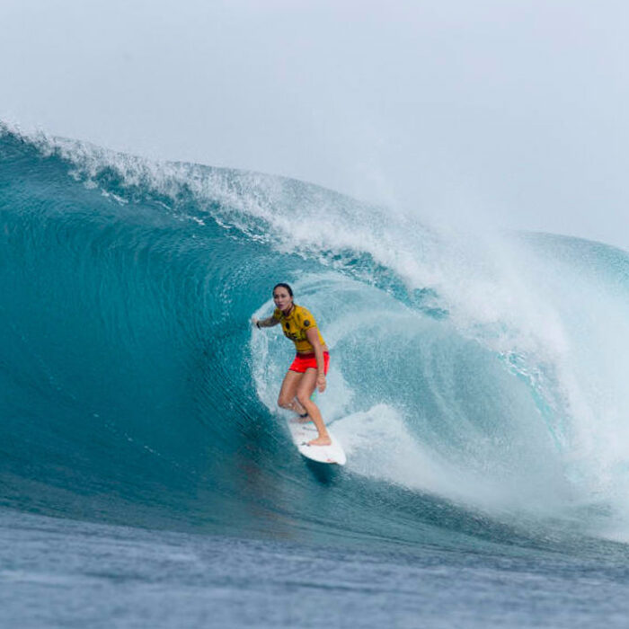 Carissa Moore looking quite comfortable at Backdoor.