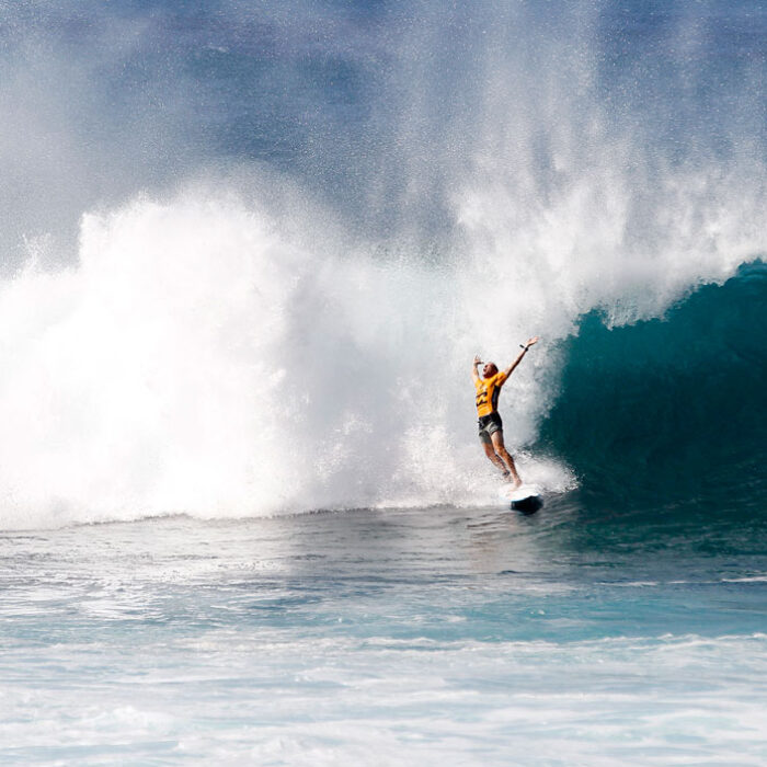 After a long wait, things on the North Shore got moving yesterday as another big swell filled in, making for one epic day of competition.