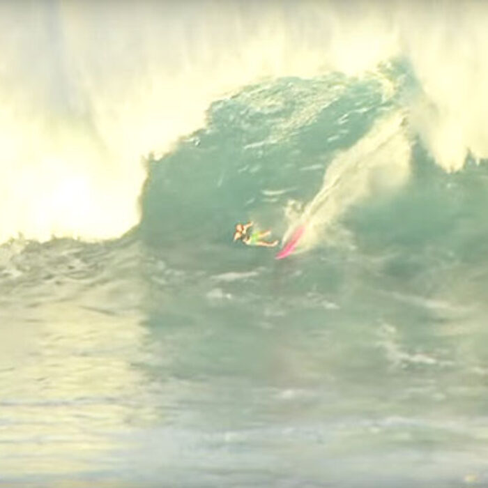 19-year-old Adam Amin on the tail end of a insider at Jaws.