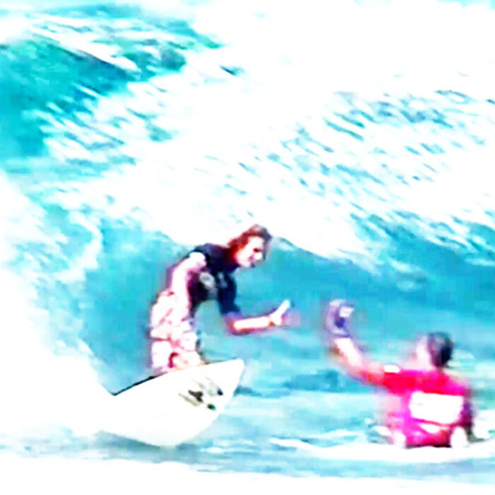 Rob Machado Kelly Slater High Five