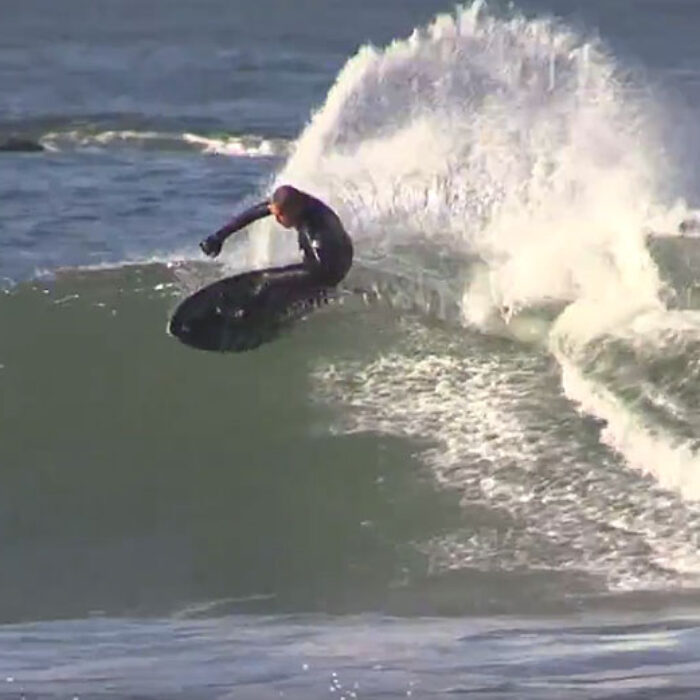 Tom Curren tacked a few fins onto a skimboard and proceeded to rip on it like only Curren can do.