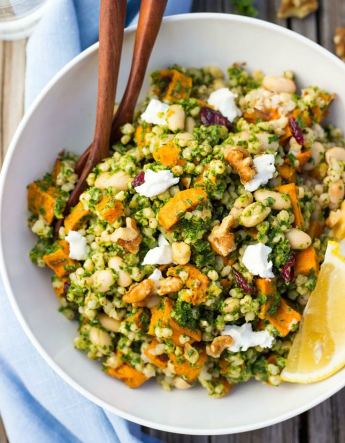 Sorghum white bean salad.
