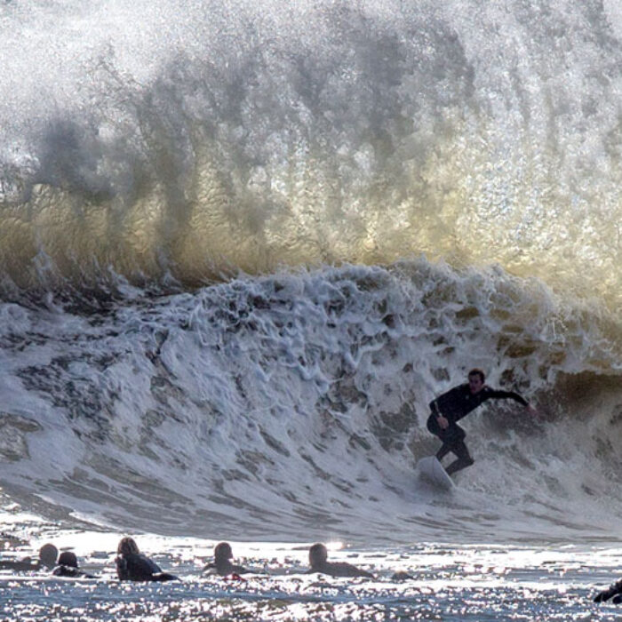 This year's El Nino has brought two things to Southern California: lots of rain and lots of waves. At the sandbar in Santa Barbara, it brought a whole lot of refraction action.